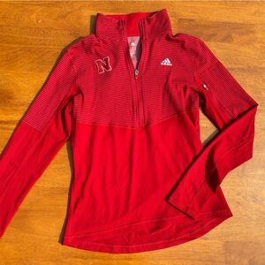 Adidas Red Nebraska Huskers Quarter-Zip Sweatshirt